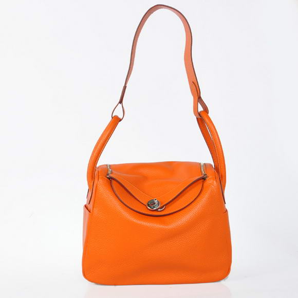 H1057 Hermes Lindy 30CM Havanne Borse 1057 di cuoio arancione Sil